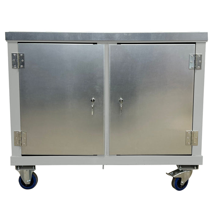 Mobile Tool Trolley With Twin Cupboards