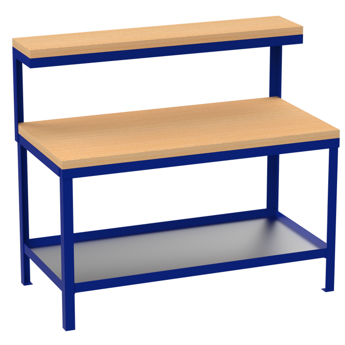Heavy Duty Workbench | Hard Wooden Worktop | Top Shelf