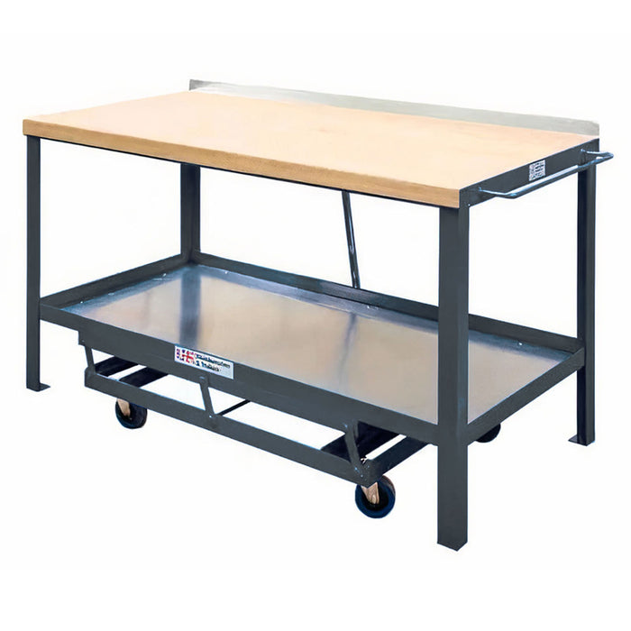 Mobile Workbench With Hard Wooden Top