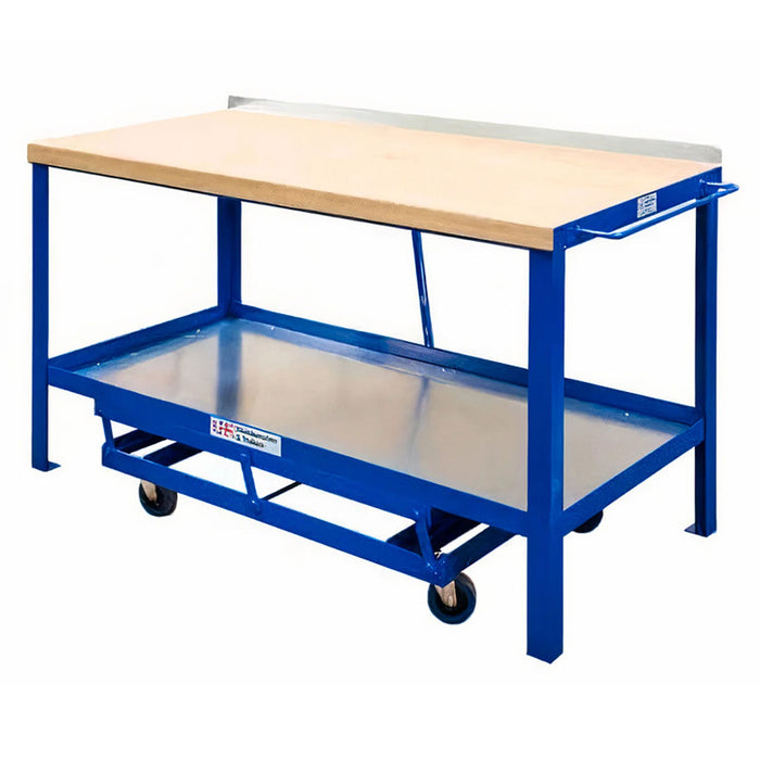 Mobile Workbench With Hard Wooden Top