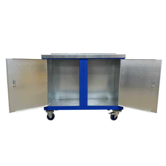 Mobile Tool Trolley With Twin Cupboards