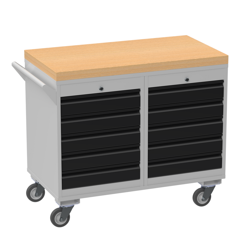Mobile Tool Cabinet | Wooden Worktop