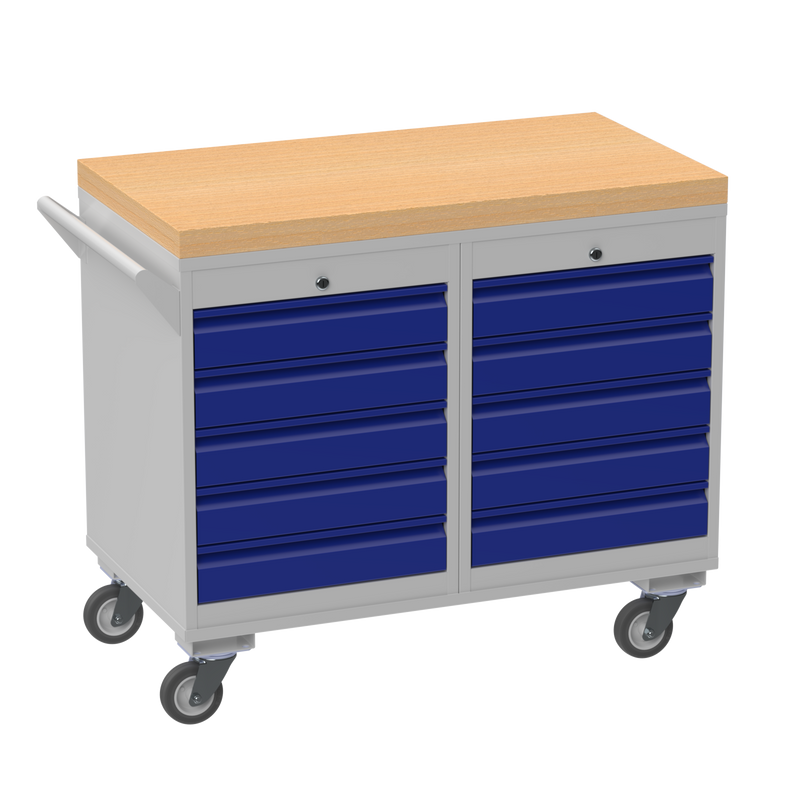 Mobile Tool Cabinet | Wooden Worktop