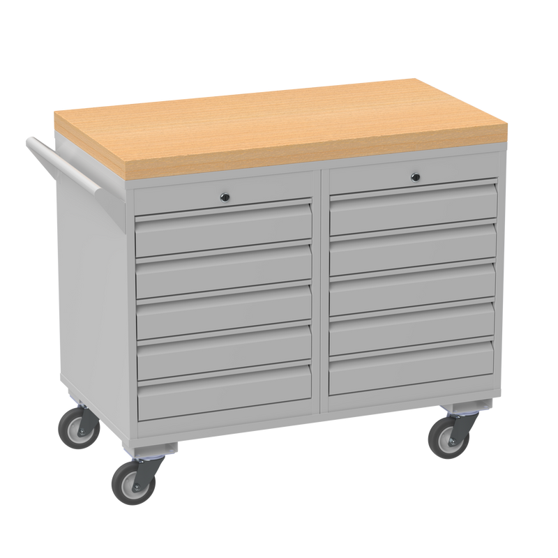 Mobile Tool Cabinet | Wooden Worktop