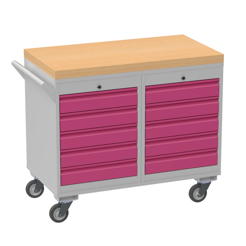 Mobile Tool Cabinet | Wooden Worktop