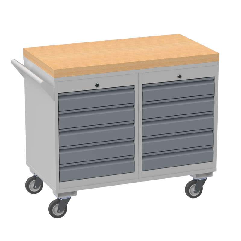 Mobile Tool Cabinet | Wooden Worktop
