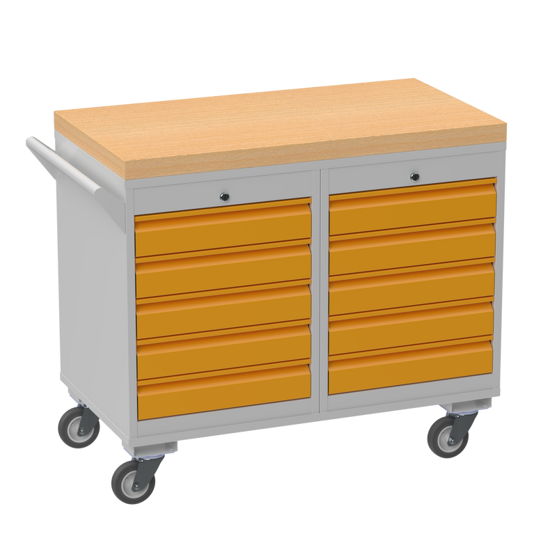 Mobile Tool Cabinet | Wooden Worktop