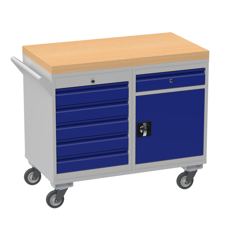 Mobile Tool Cabinet | Wooden Worktop