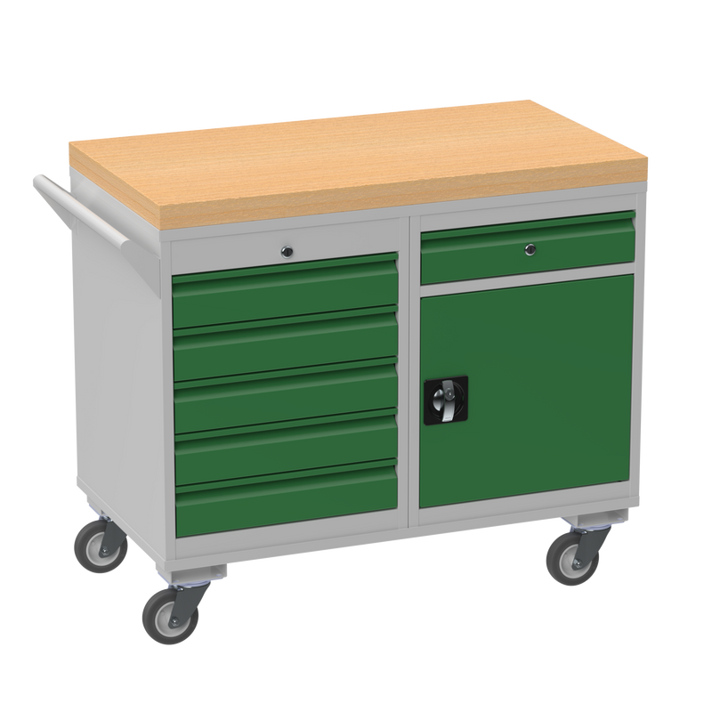 Mobile Tool Cabinet | Wooden Worktop
