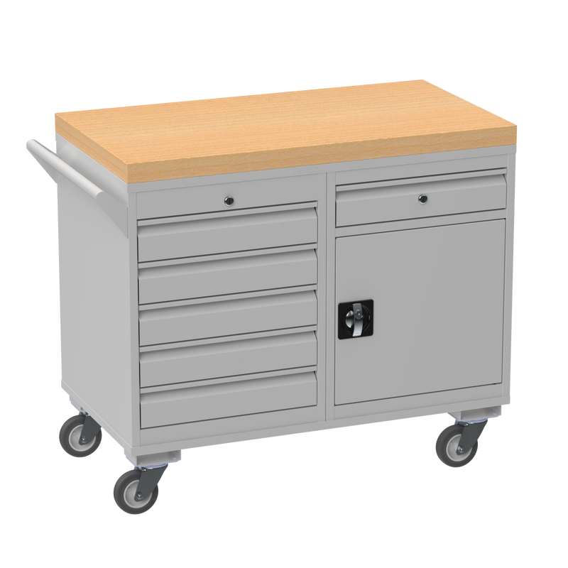 Mobile Tool Cabinet | Wooden Worktop