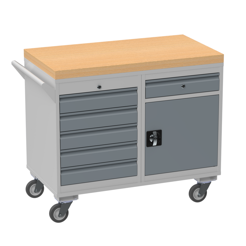 Mobile Tool Cabinet | Wooden Worktop