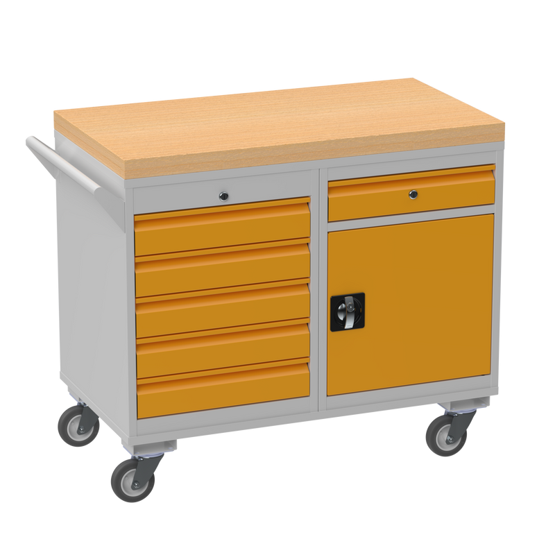 Mobile Tool Cabinet | Wooden Worktop