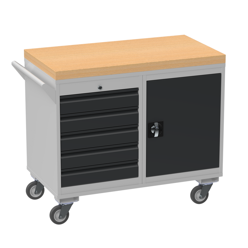 Mobile Tool Cabinet | Wooden Worktop