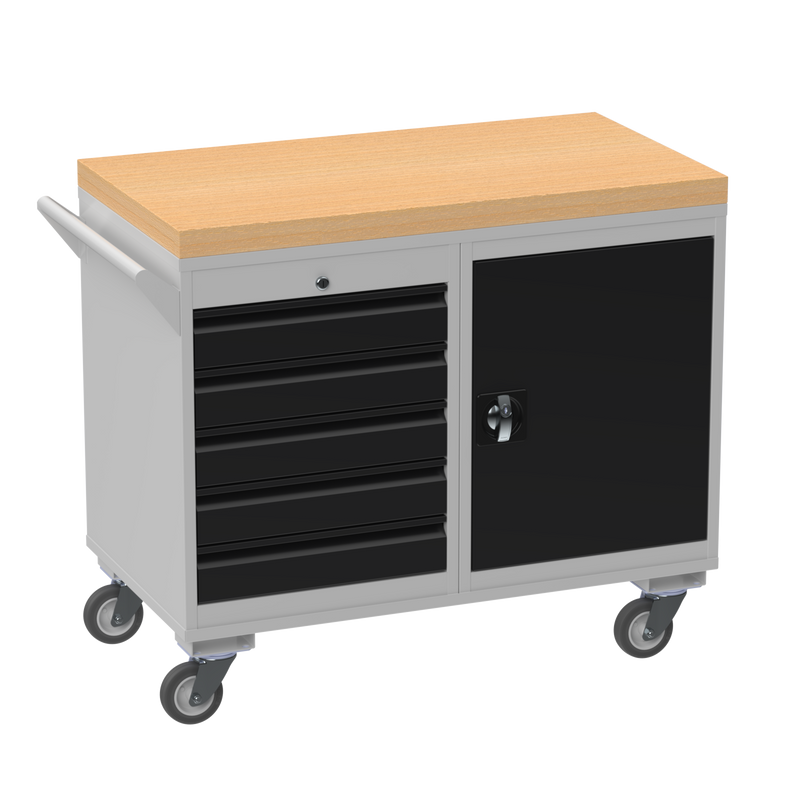 Mobile Tool Cabinet | Wooden Worktop