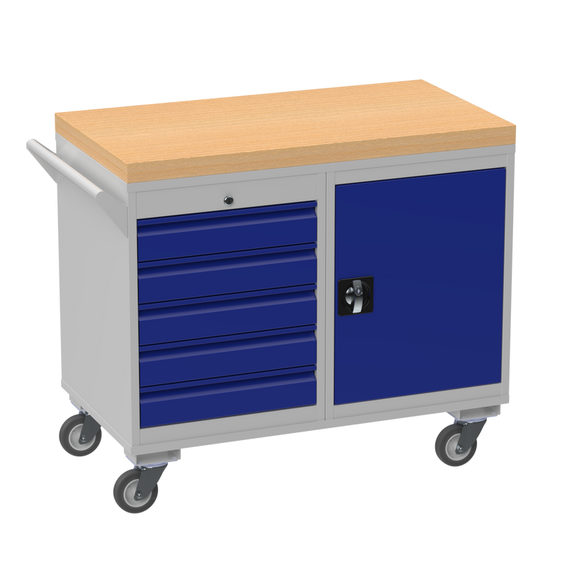 Mobile Tool Cabinet | Wooden Worktop