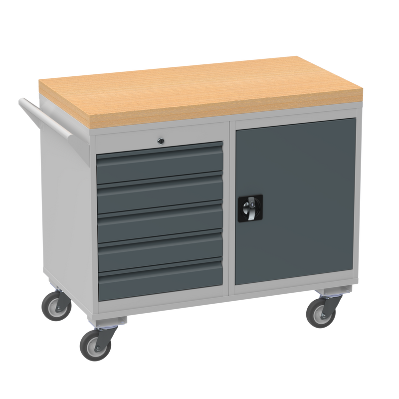 Mobile Tool Cabinet | Wooden Worktop