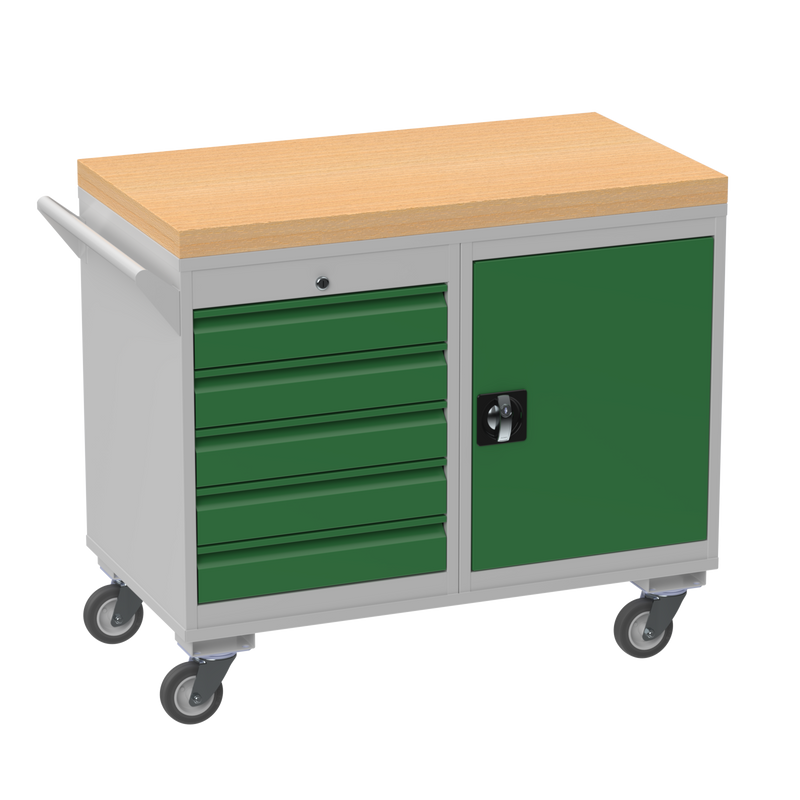 Mobile Tool Cabinet | Wooden Worktop