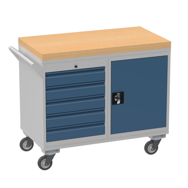 Mobile Tool Cabinet | Wooden Worktop