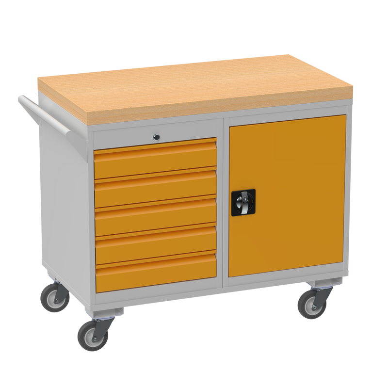 Mobile Tool Cabinet | Wooden Worktop