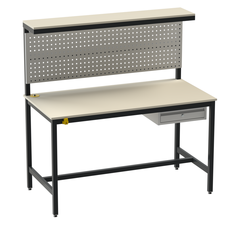 Electronics ESD Workbench-Upper Shelf | Pegboard | Single Drawer Storage Unit