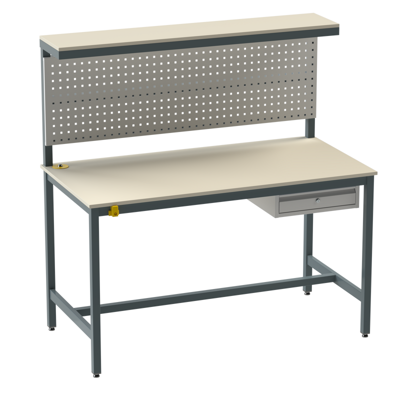 Electronics ESD Workbench-Upper Shelf | Pegboard | Single Drawer Storage Unit