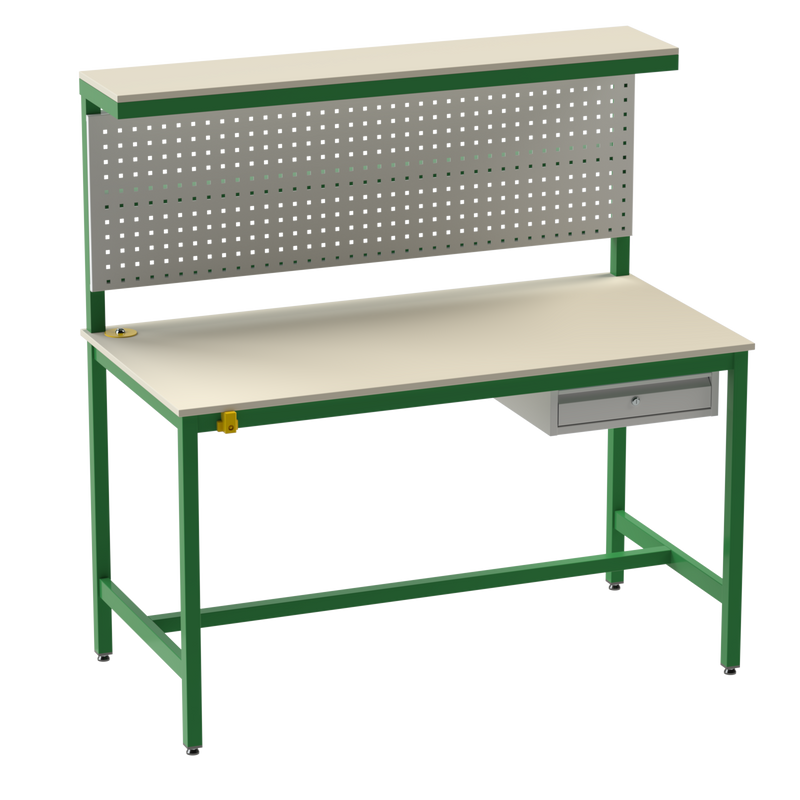 Electronics ESD Workbench-Upper Shelf | Pegboard | Single Drawer Storage Unit