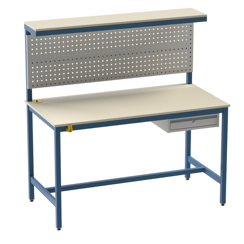 Electronics ESD Workbench-Upper Shelf | Pegboard | Single Drawer Storage Unit