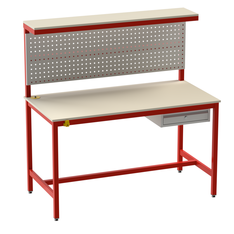 Electronics ESD Workbench-Upper Shelf | Pegboard | Single Drawer Storage Unit