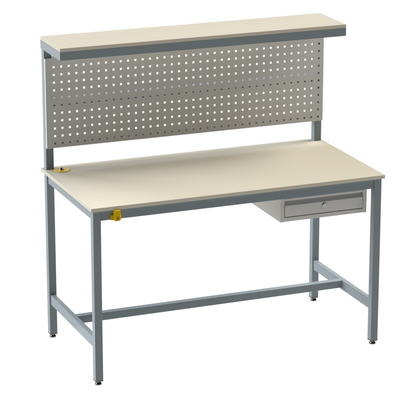 Electronics ESD Workbench-Upper Shelf | Pegboard | Single Drawer Storage Unit