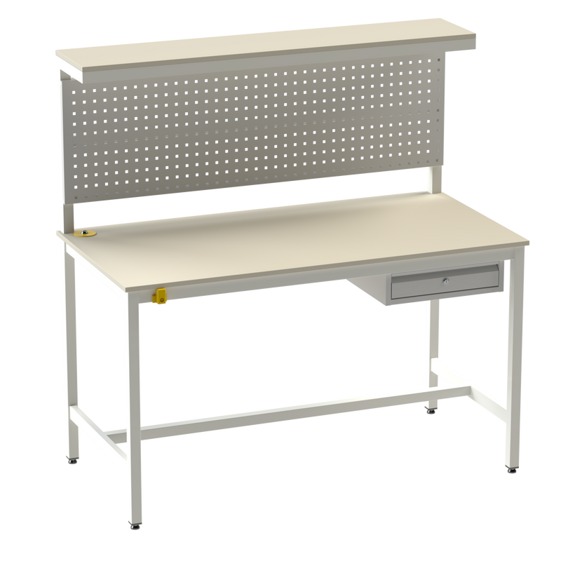 Electronics ESD Workbench-Upper Shelf | Pegboard | Single Drawer Storage Unit