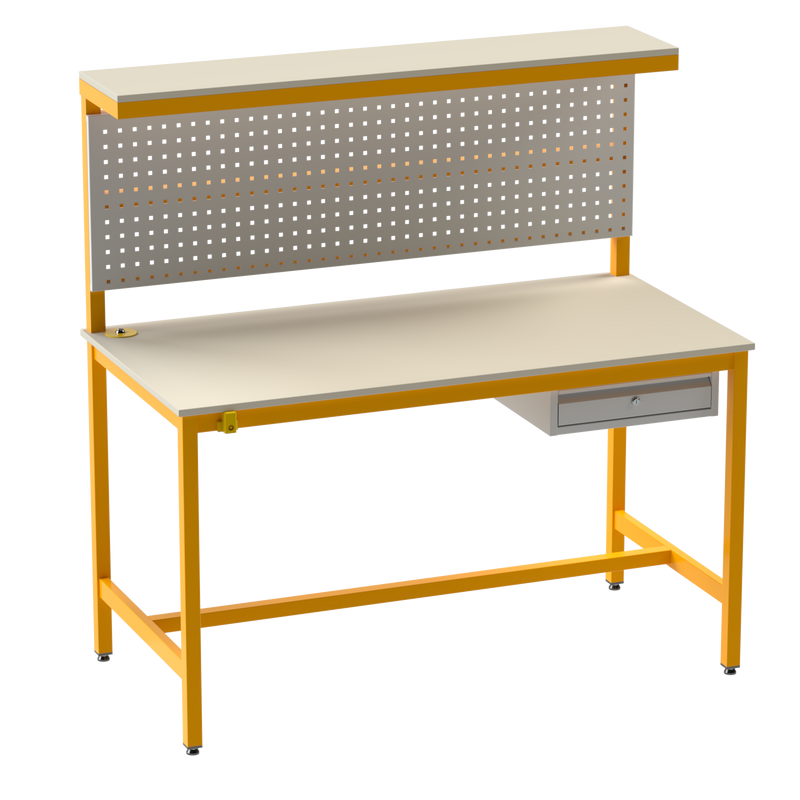 Electronics ESD Workbench-Upper Shelf | Pegboard | Single Drawer Storage Unit