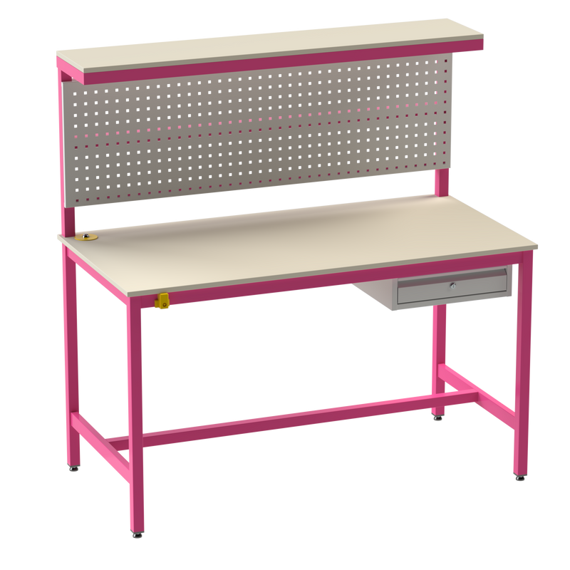 Electronics ESD Workbench-Upper Shelf | Pegboard | Single Drawer Storage Unit