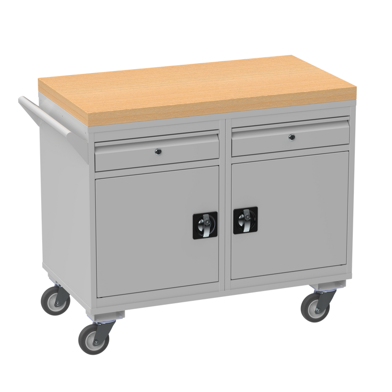 Mobile Tool Cabinet | Wooden Worktop