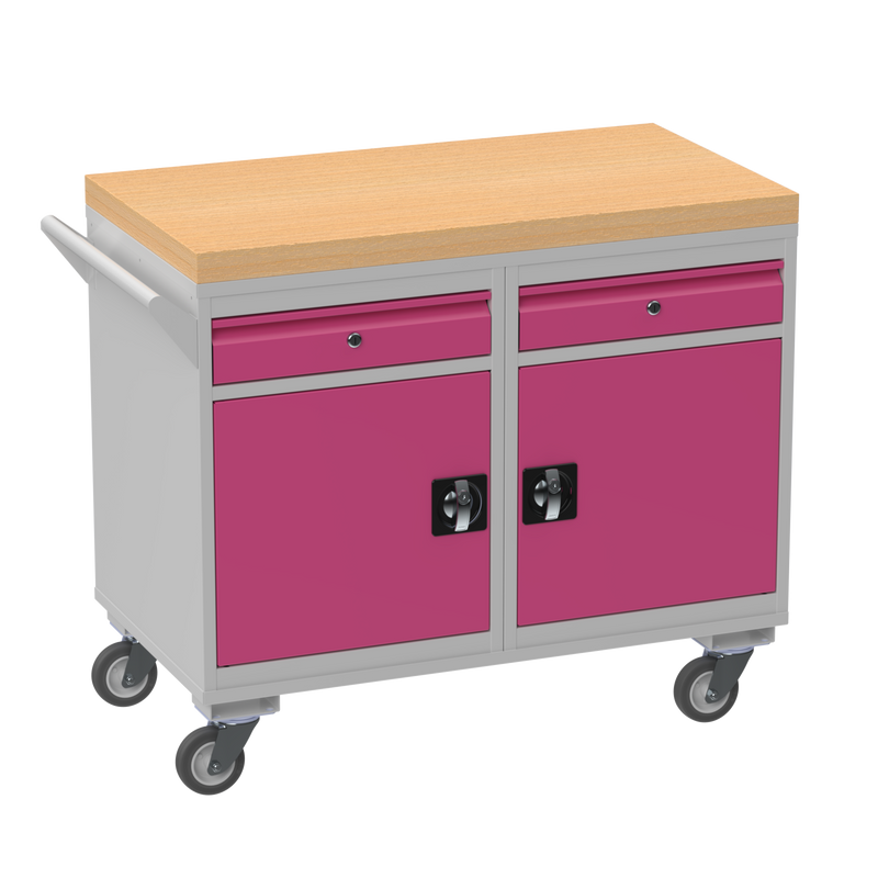 Mobile Tool Cabinet | Wooden Worktop