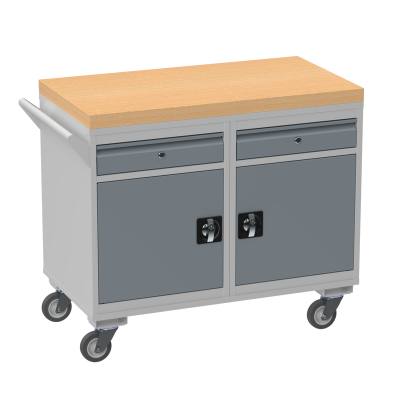 Mobile Tool Cabinet | Wooden Worktop