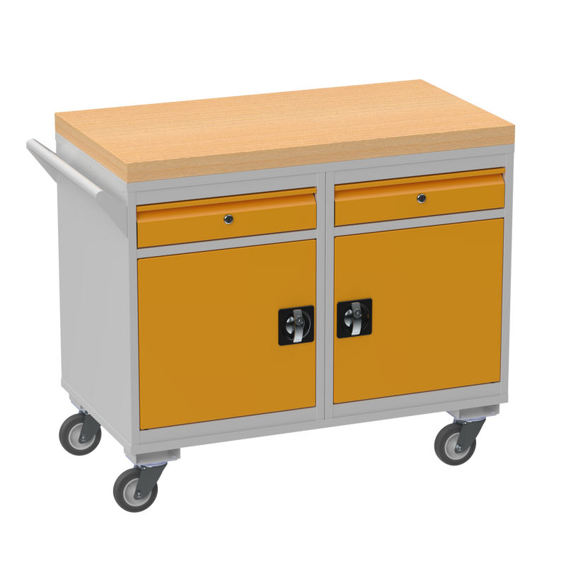Mobile Tool Cabinet | Wooden Worktop