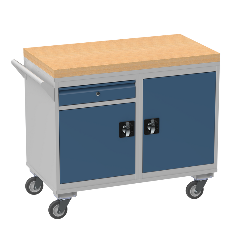 Mobile Tool Cabinet | Wooden Worktop