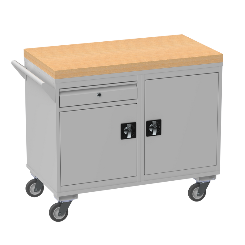Mobile Tool Cabinet | Wooden Worktop