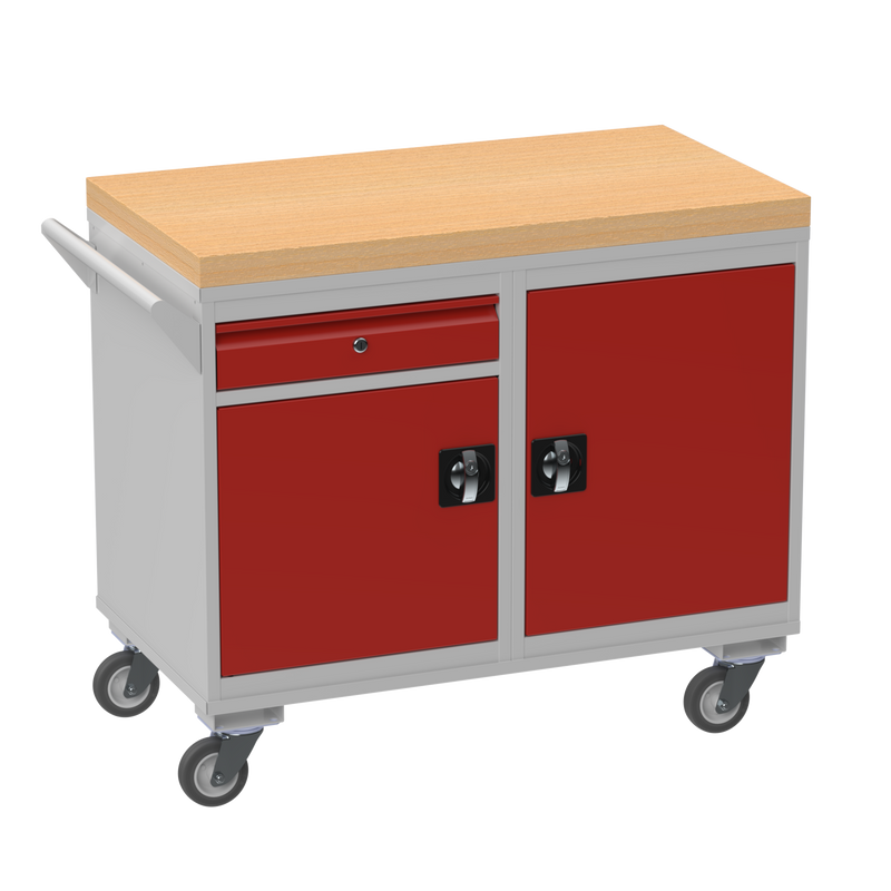 Mobile Tool Cabinet | Wooden Worktop