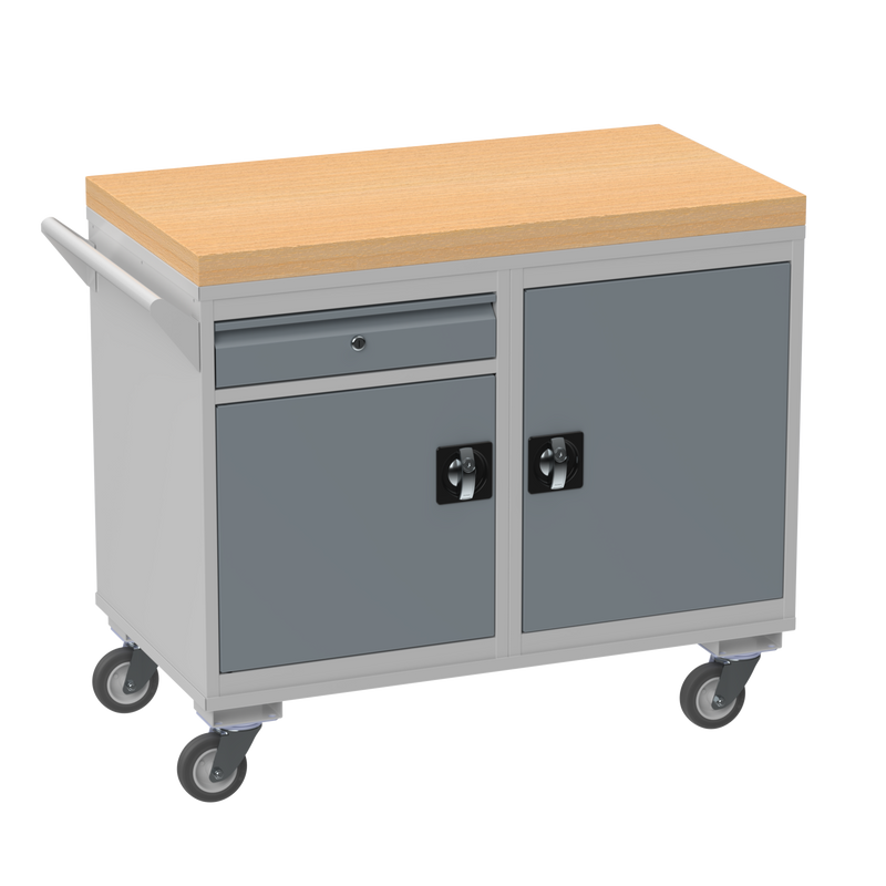 Mobile Tool Cabinet | Wooden Worktop