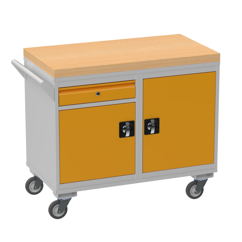 Mobile Tool Cabinet | Wooden Worktop
