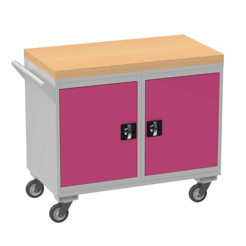 Mobile Tool Cabinet | Wooden Worktop