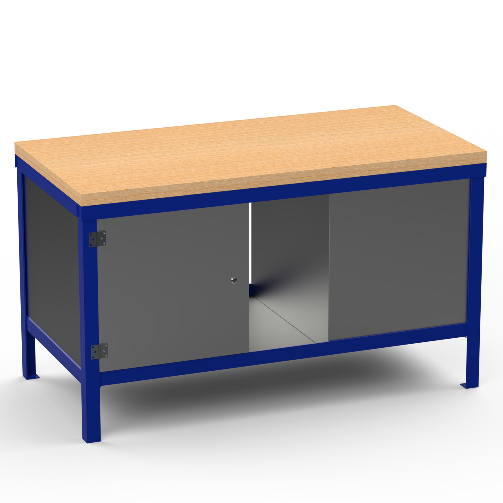 Double-Sided Workbench | With Dual Cupboards — UK Workbenches
