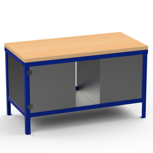 Double-Sided Workbench | With Dual Cupboards