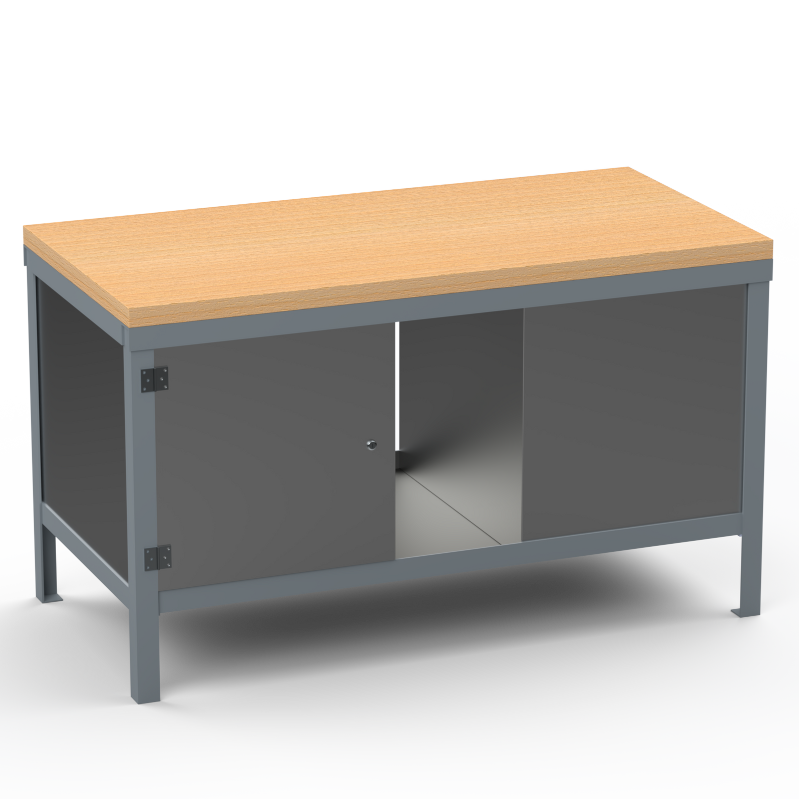 Double-Sided Workbench | With Dual Cupboards — UK Workbenches
