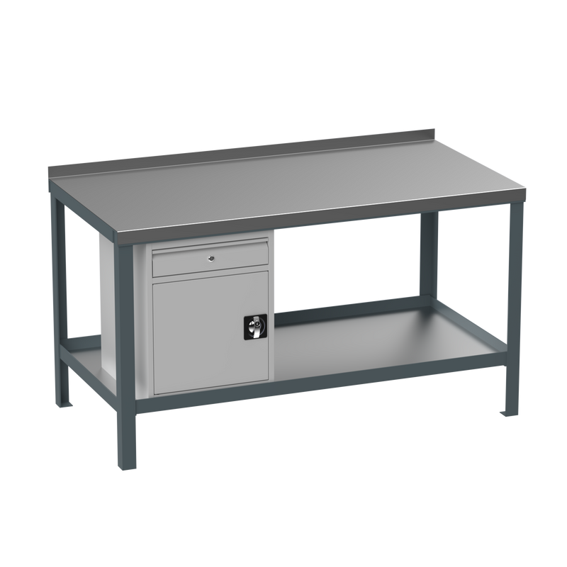Steel Heavy Duty Workbench | Cupboard & Drawer
