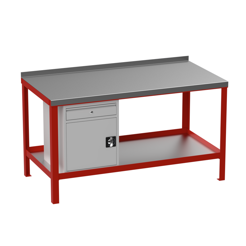 Steel Heavy Duty Workbench | Cupboard & Drawer
