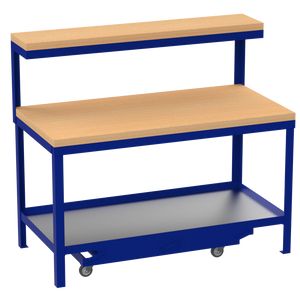 Mobile Workbench | Hard Wooden Worktop | Top Shelf