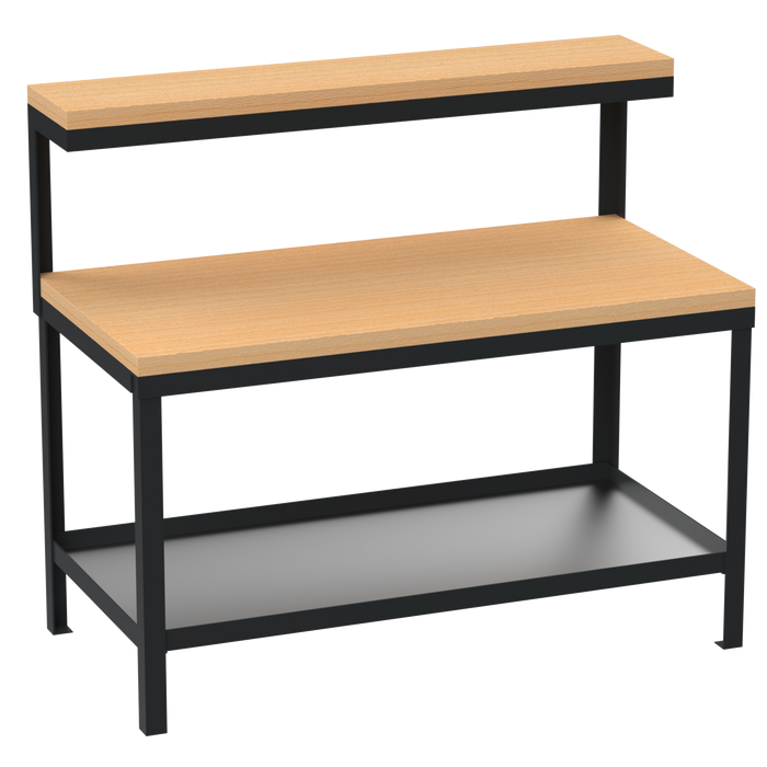 Heavy Duty Workbench | Hard Wooden Worktop | Top Shelf