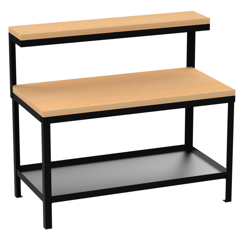 Heavy Duty Workbench | Hard Wooden Worktop | Top Shelf